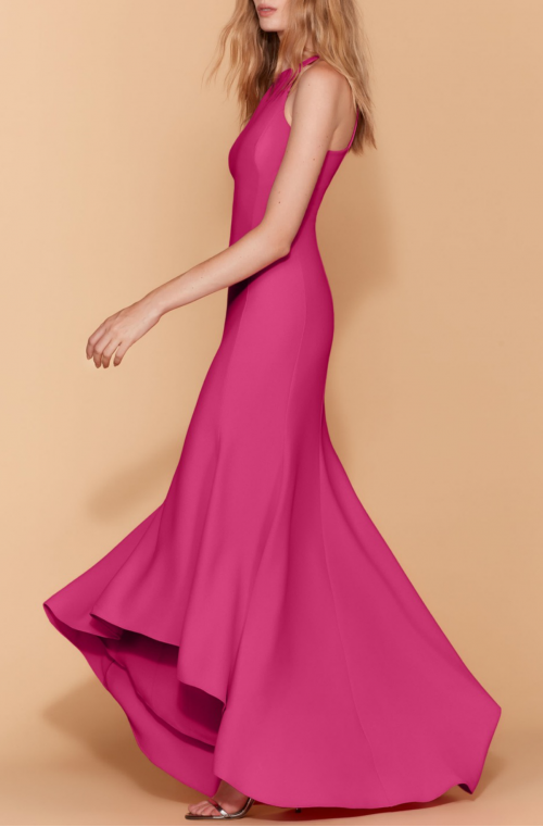 Hi Lo Crepe Gown